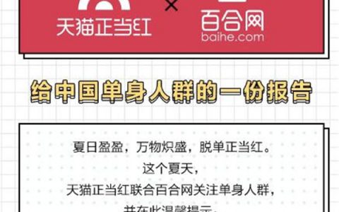 天猫正当红联合百合网发布“单身报告” 洞察单身新势力